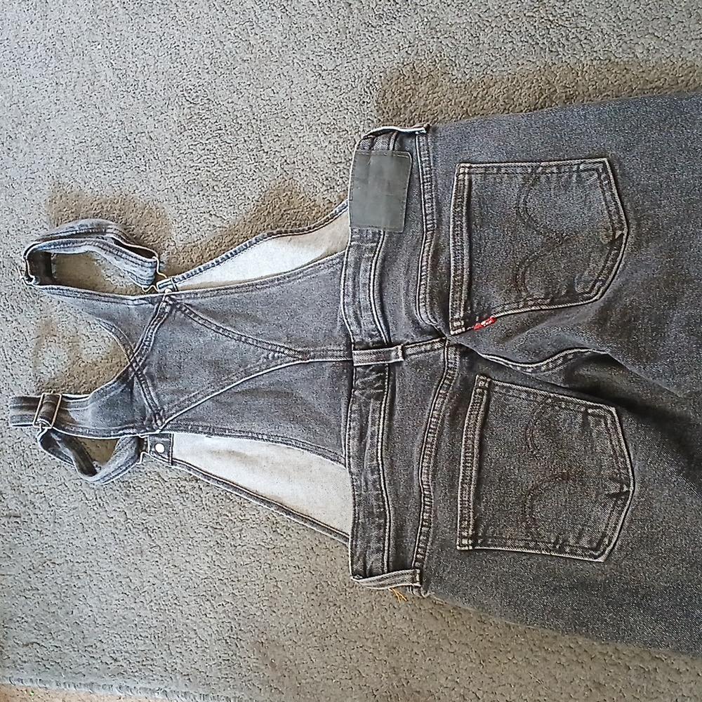 LEVI'S  Gray Denim Overalls Size SMALL - Picture 3 of 7